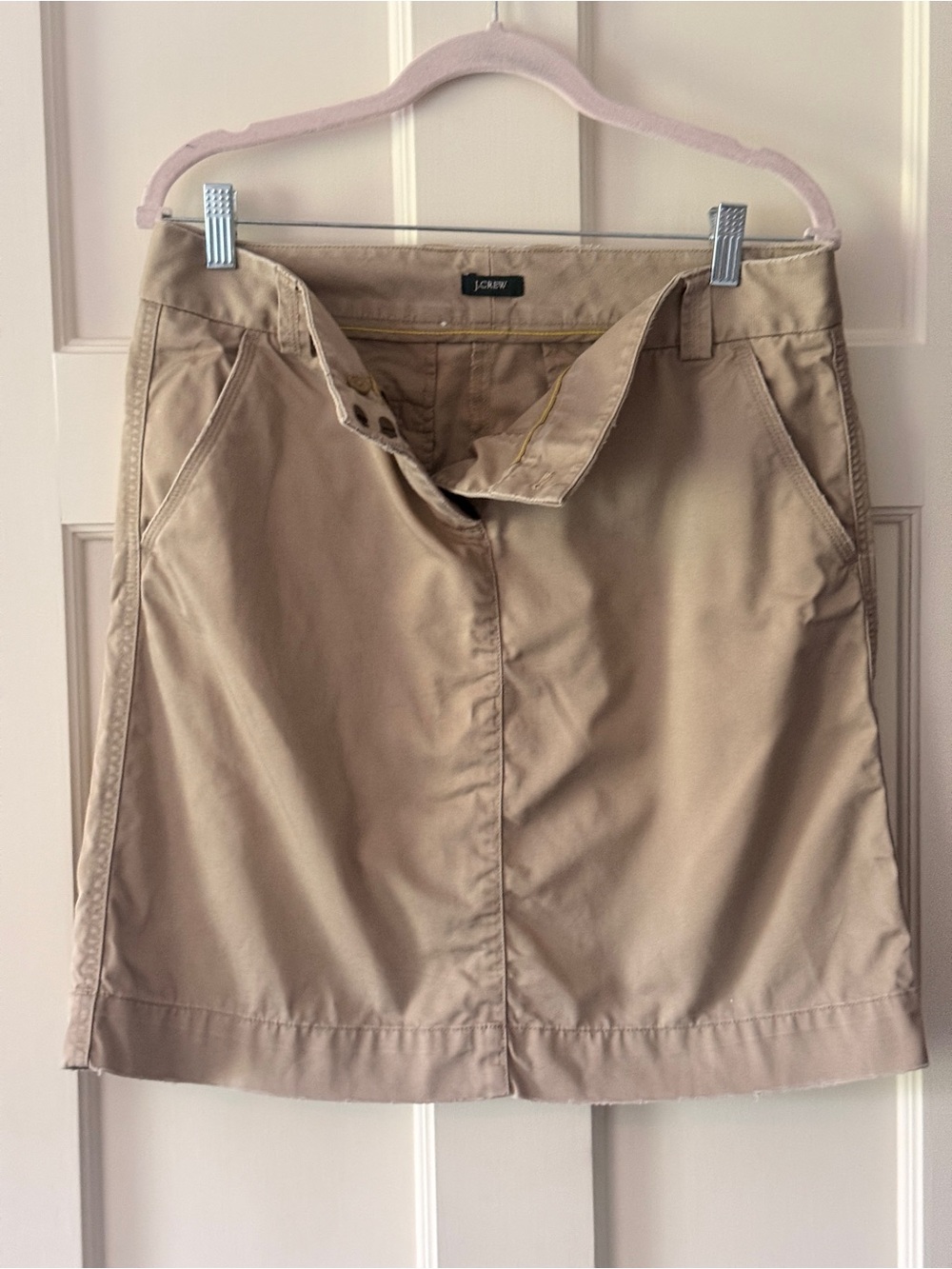 J. Crew Khaki A-Line Mini Skirt